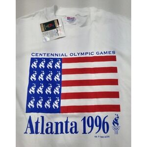NEW Vintage 1996 Centennial Olympic Games 100th Atlanta T-Shirt Large Hanes